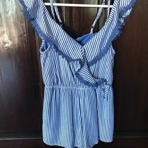 Girls' Blue & White Striped Coverup